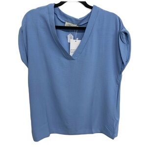 Ninexis Baby Blue V-Neck Blouse